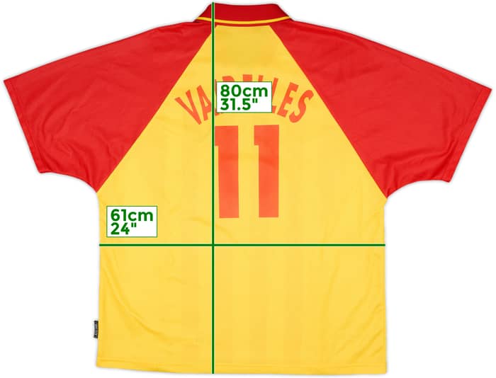 1999-00 Lens Home Shirt Vairelles #11 - 8/10 - (XXL)