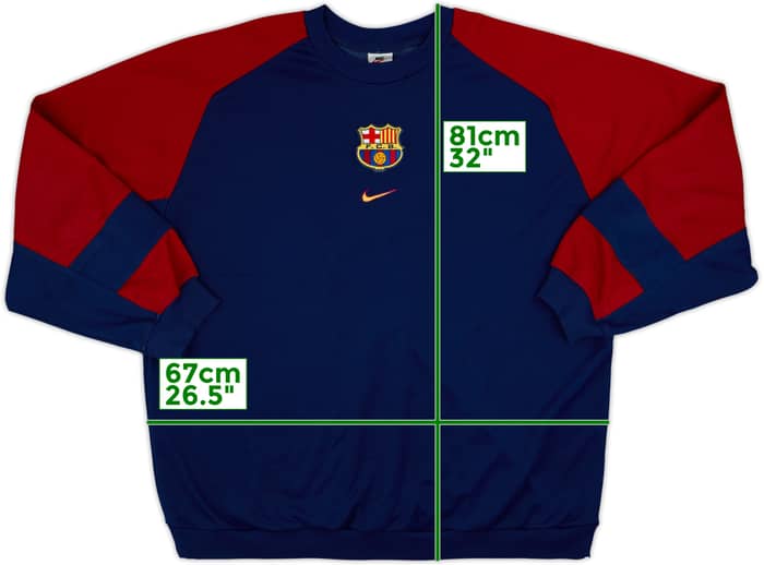 1998-99 Barcelona Nike Sweat Top - 8/10 - (XXL)