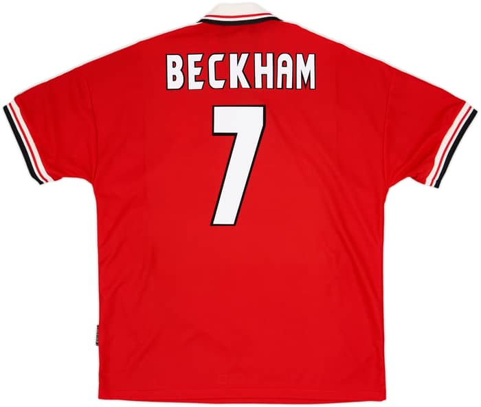 1998-00 Manchester United Home Shirt Beckham #7 - 8/10 - (XL)