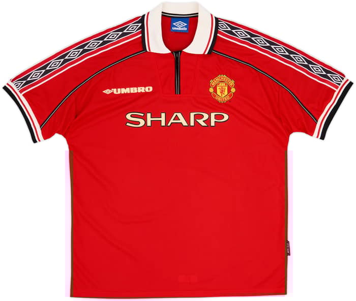 1998-00 Manchester United Home Shirt Beckham #7 - 8/10 - (XL)