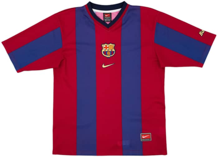 1998-00 Barcelona Home Shirt Rivaldo #11 - 9/10 - (XL.Boys)