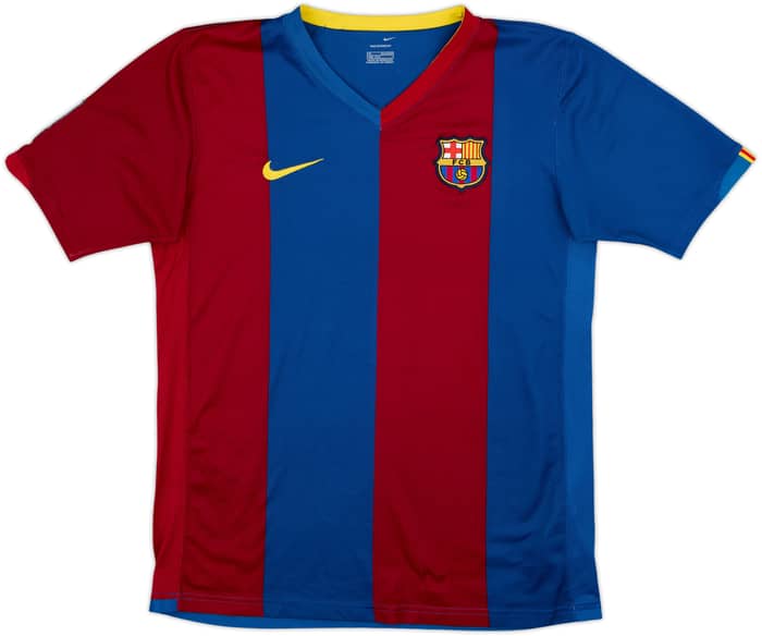 2006-07 Barcelona Home Shirt Ronaldinho #10 - 9/10 - (XL.Boys)