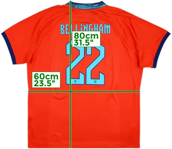 2022-23 England Away Shirt Bellingham #22 - 9/10 - (XXL)