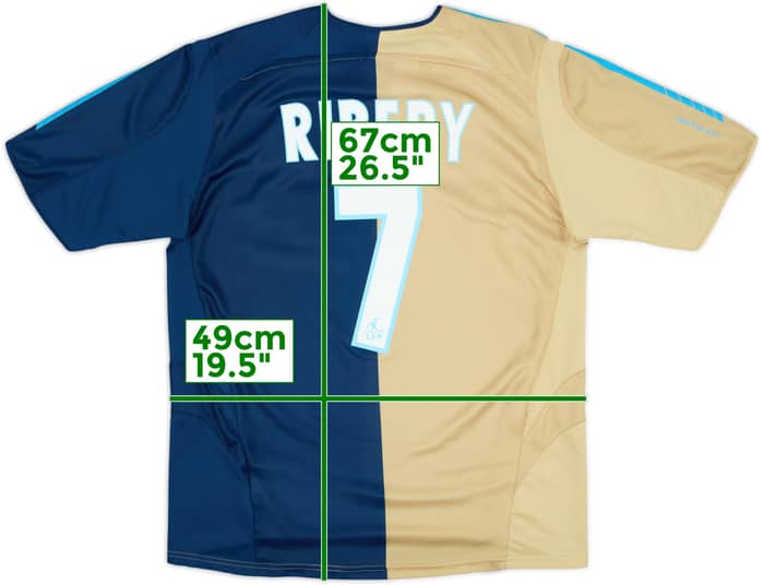 Camiseta de la tercera equipación del Olympique Marseille 2005-06 Ribery #7 - 8/10 - (XL.Niños)