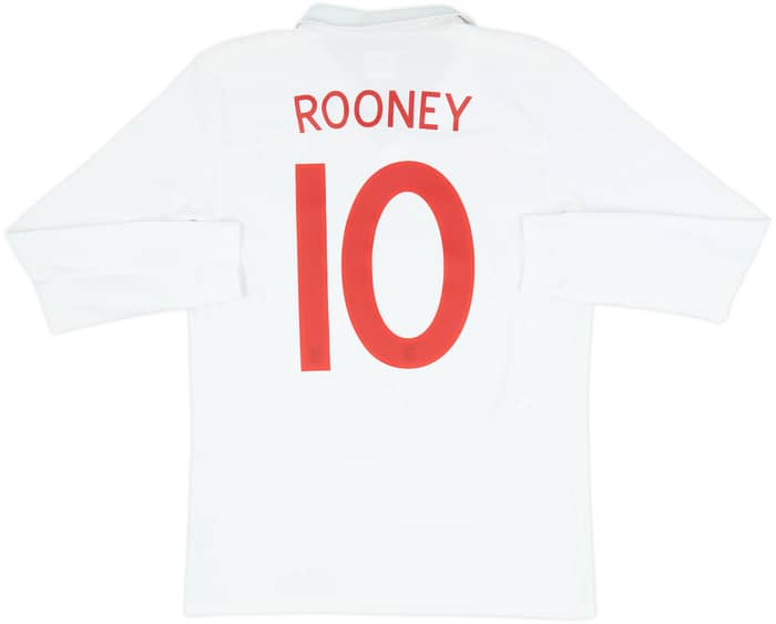 2009-10 England Home L/S Shirt Rooney #10 - 6/10 - (M)