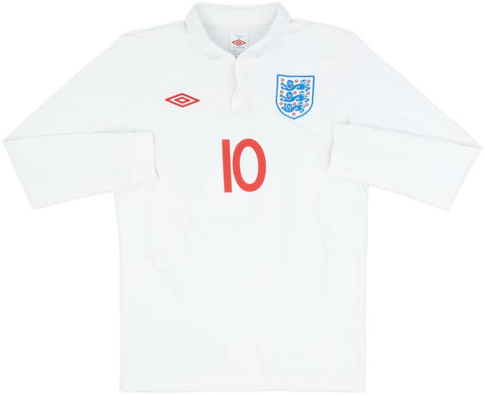 2009-10 England Home L/S Shirt Rooney #10 - 6/10 - (M)
