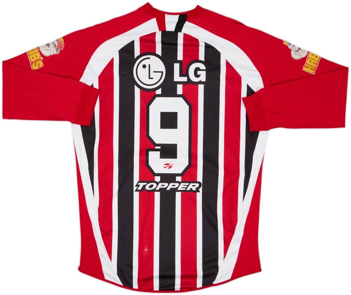 2005 Sao Paulo Away L/S Shirt #9 - 6/10 - (L)