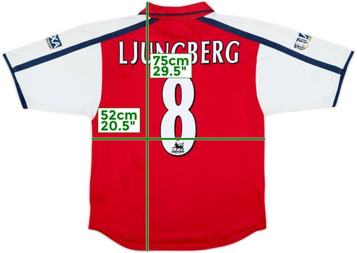2000-02 Arsenal Home Shirt Ljungberg #8 - 6/10 - (L)