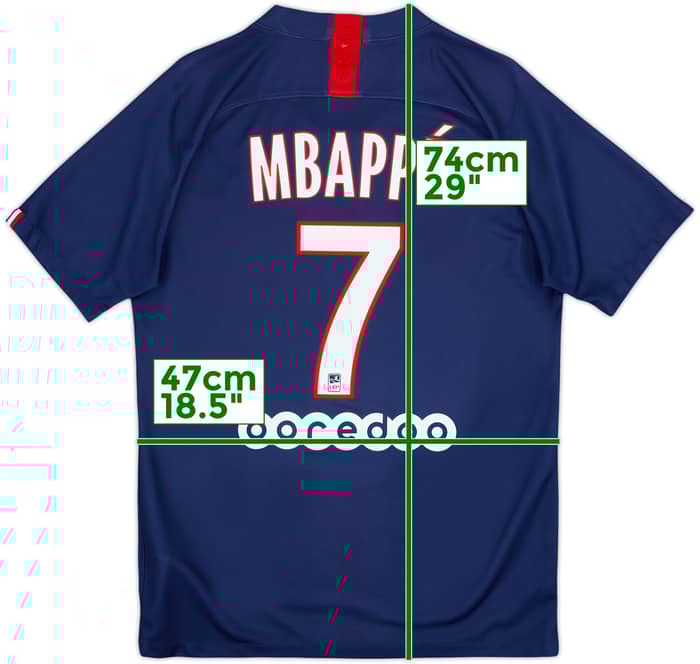 2019-20 Paris Saint-Germain Home Shirt Mbappe #7 - 8/10 - (L)