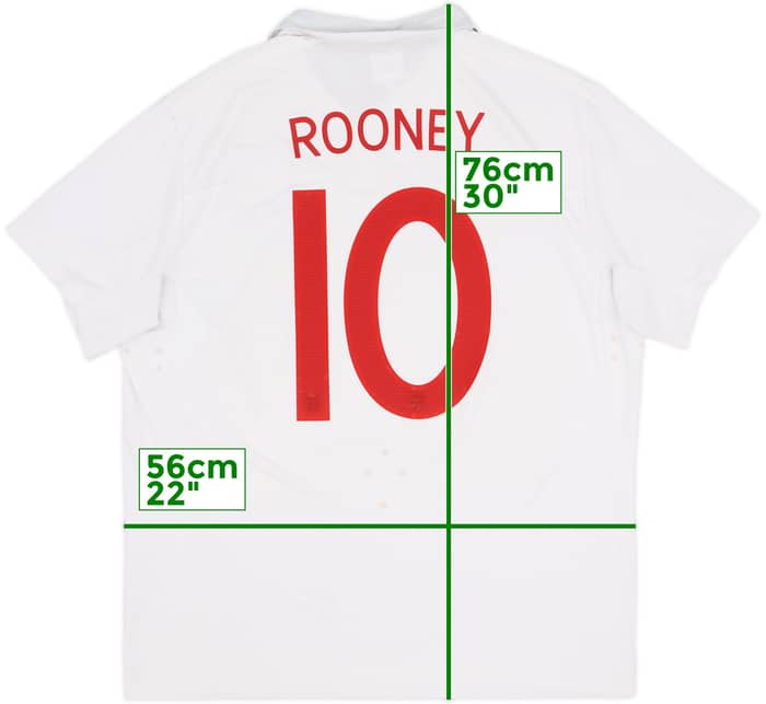 2009-10 England Home Shirt Rooney #10 - 6/10 - (L)