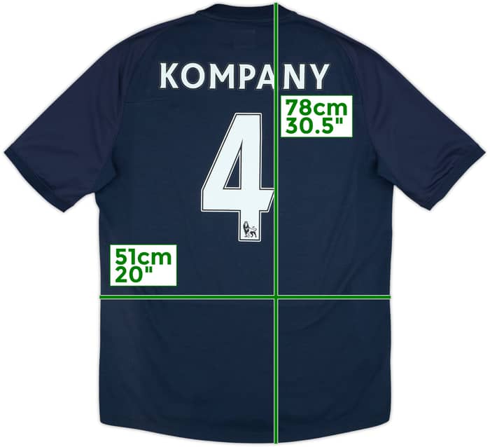 2010-12 Manchester City Away Shirt Kompany #4 - 7/10 - (L)