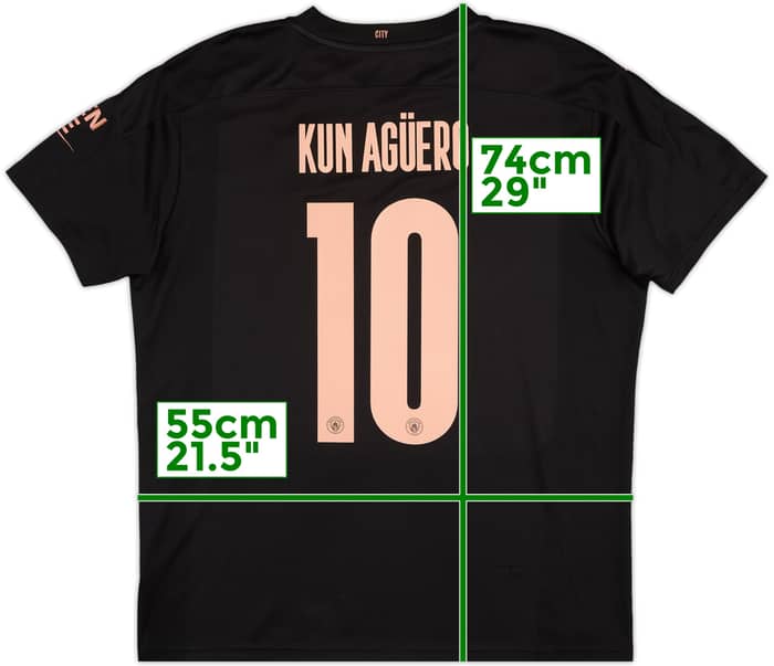 2020-21 Manchester City Away Shirt Kun Aguero #10 - 9/10 - (XL)