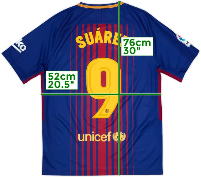 2017-18 Barcelona Home Shirt Suarez #9 - 9/10 - (M)