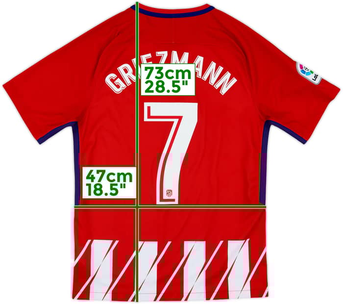2017-18 Atletico Madrid Home Shirt Griezmann #7 - 7/10 - (S)