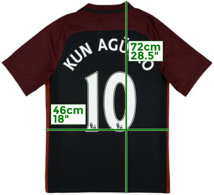 2016-17 Manchester City Away Shirt Kun Aguero #10 - 9/10 - (S)