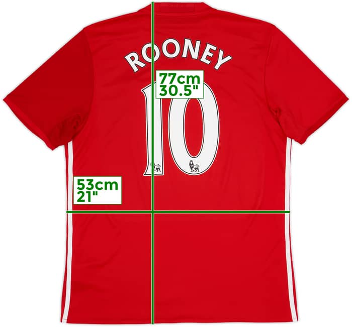 2016-17 Manchester United Home Shirt Rooney #10 - 6/10 - (L)