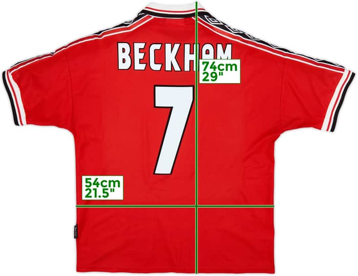 1992-94 Manchester United Home Shirt Beckham #7 - 6/10 - (L)