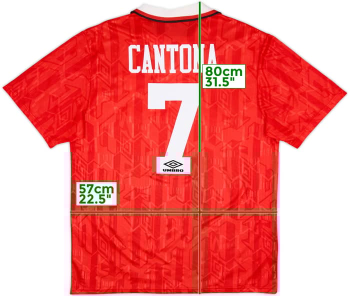 1992-94 Manchester United Home Shirt Cantona #7 - 8/10 - (M)