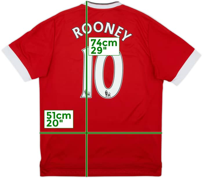 2015-16 Manchester United Home Shirt Rooney #10 - 6/10 - (L)