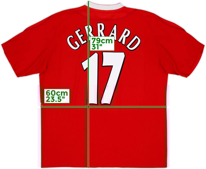 2002-04 Liverpool Home Shirt Gerrard #17 - 7/10 - (L)