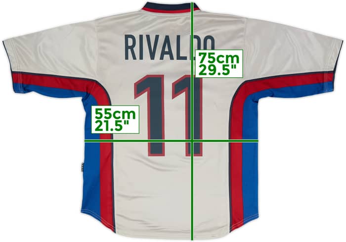 1998-01 Barcelona Away Shirt Rivaldo #11 - 8/10 - (M)