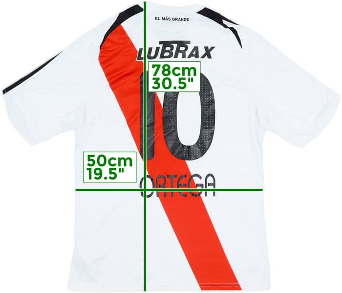 2008-10 River Plate Home Shirt Ortega #10 - 6/10 - (L)