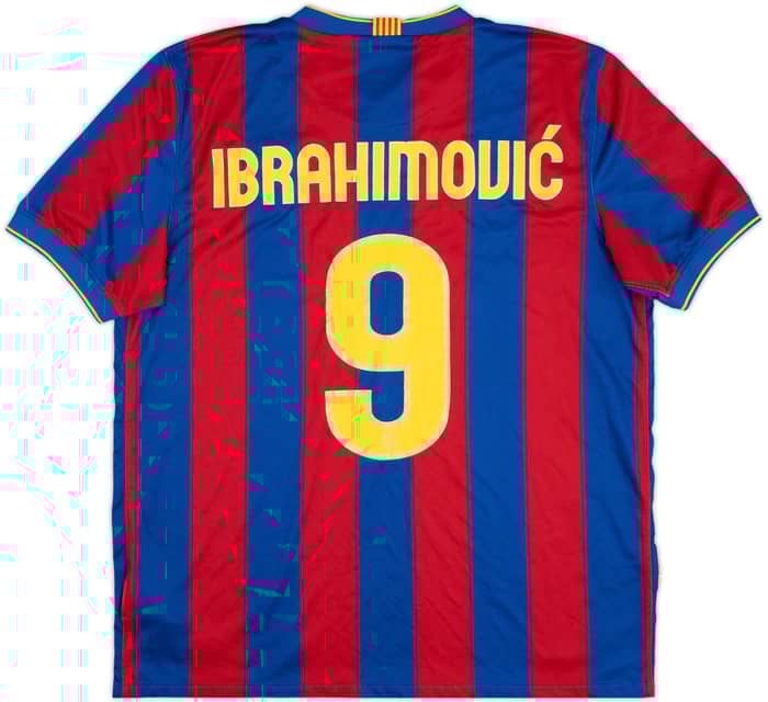 2009-10 Barcelona Home Shirt Ibrahimovic #9 - 9/10 - (L)