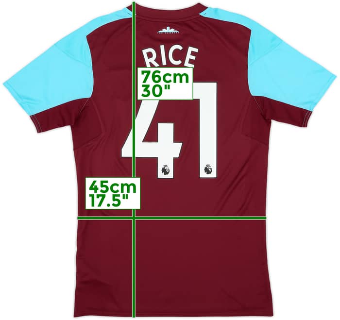 2017-18 West Ham Home Shirt Rice #41 (S)