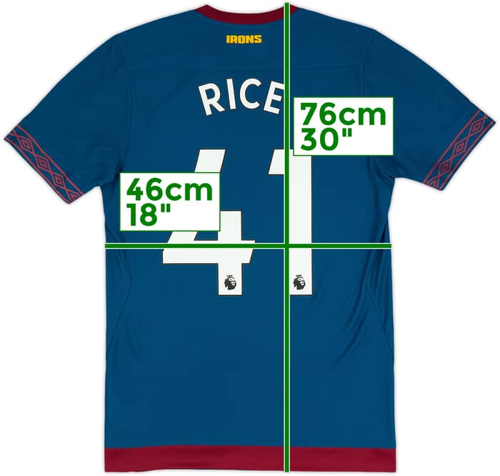2018-19 West Ham Away Shirt Rice #41 (S)