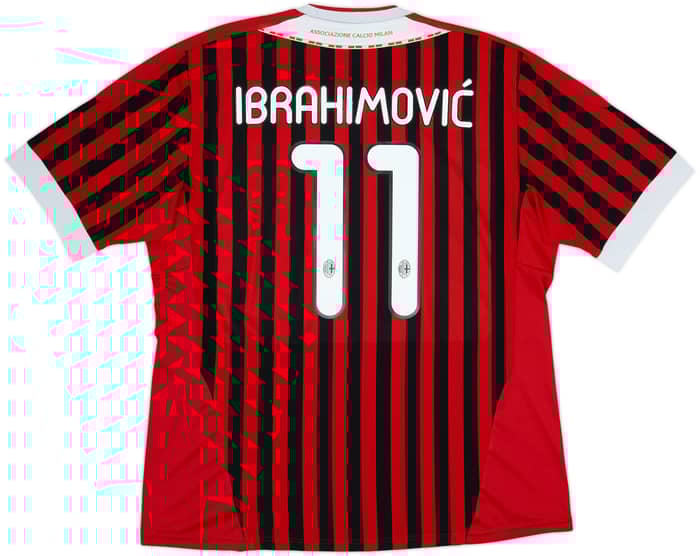2011-12 AC Milan Home Shirt Ibrahimovic #11 - 8/10 - (XL)