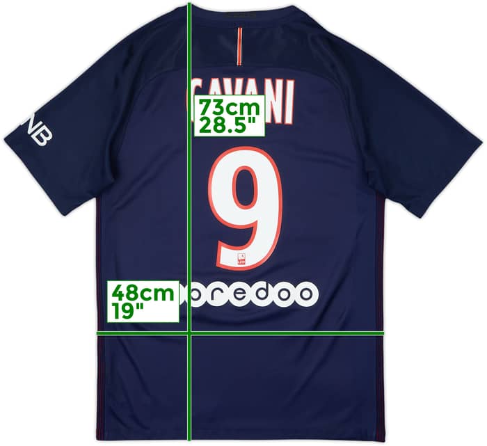 2016-17 Paris Saint-Germain Home Shirt Cavani #9 - 6/10 - (S)