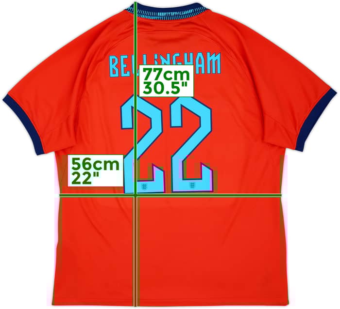2022-23 England Away Shirt Bellingham #22 - 9/10 - (XL)