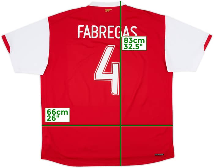 2006-08 Arsenal Home Shirt Fabregas #4 - 6/10 - (XXL)