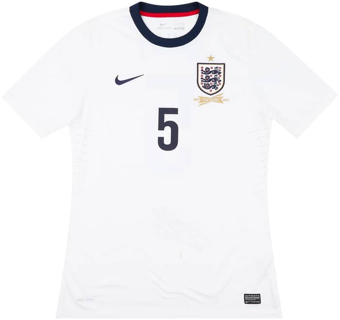 2013 England Match Issue Signed Home Shirt Cahill #5
