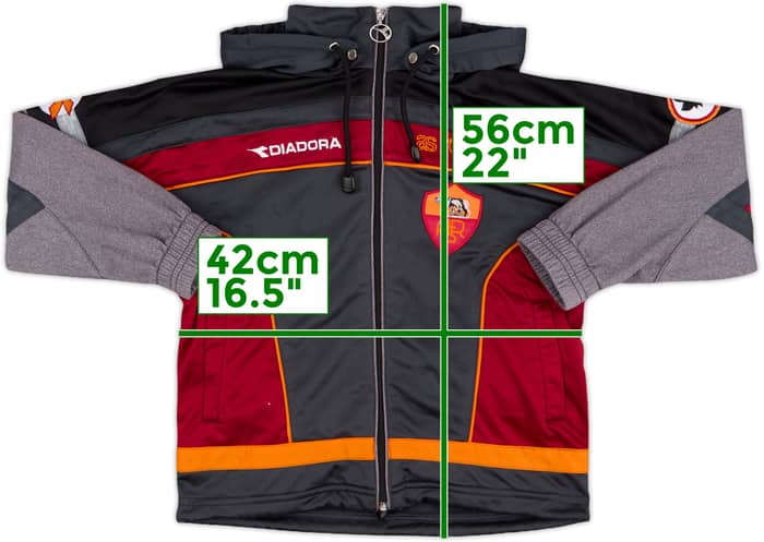 1999-00 Roma Diadora Hooded Track Jacket - 9/10 - (S.Boys)