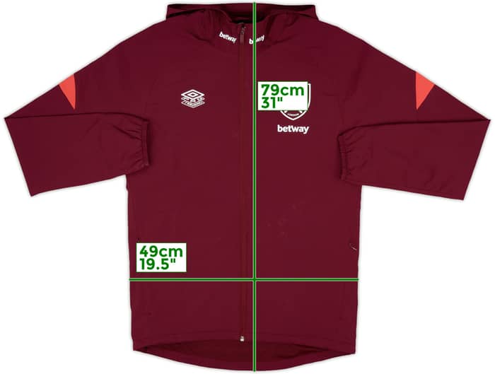 2021-22 West Ham Umbro Hooded Rain Jacket - 7/10 - (S)