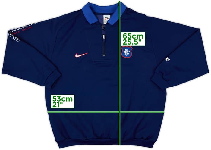 1997-98 Rangers Nike 1/4 Zip Sweat Top - 8/10 - (L)