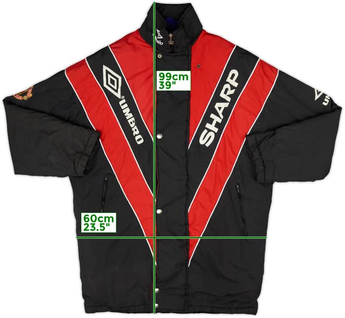 1992-93 Manchester United Umbro Padded Bench Coat - 6/10 - (L)