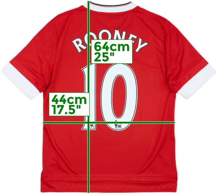 2015-16 Manchester United Home Shirt Rooney #10 - 6/10 - (L.Boys)