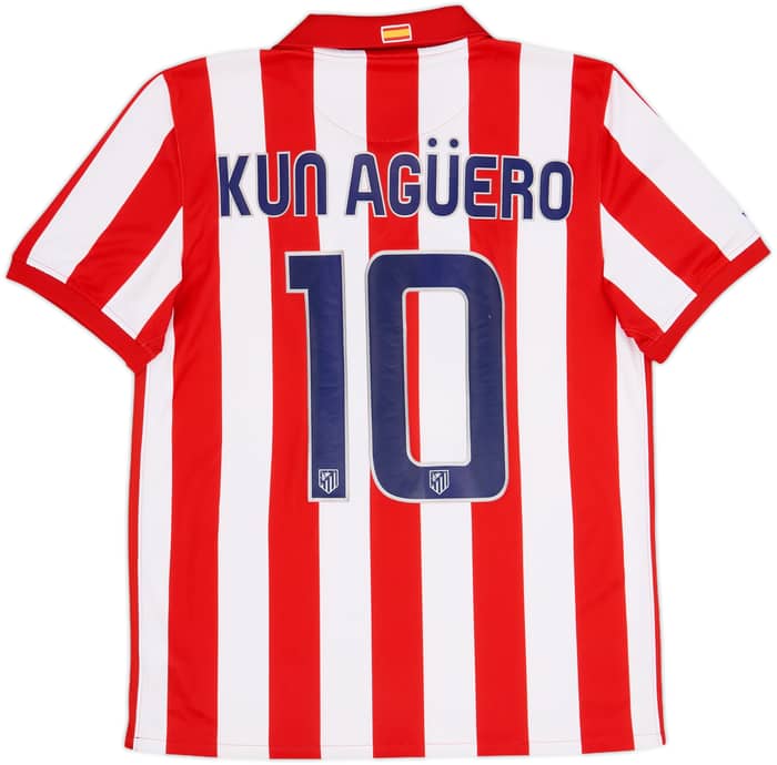 2009-10 Atletico Madrid Home Shirt Kun Aguero #10 - 7/10 - (M)