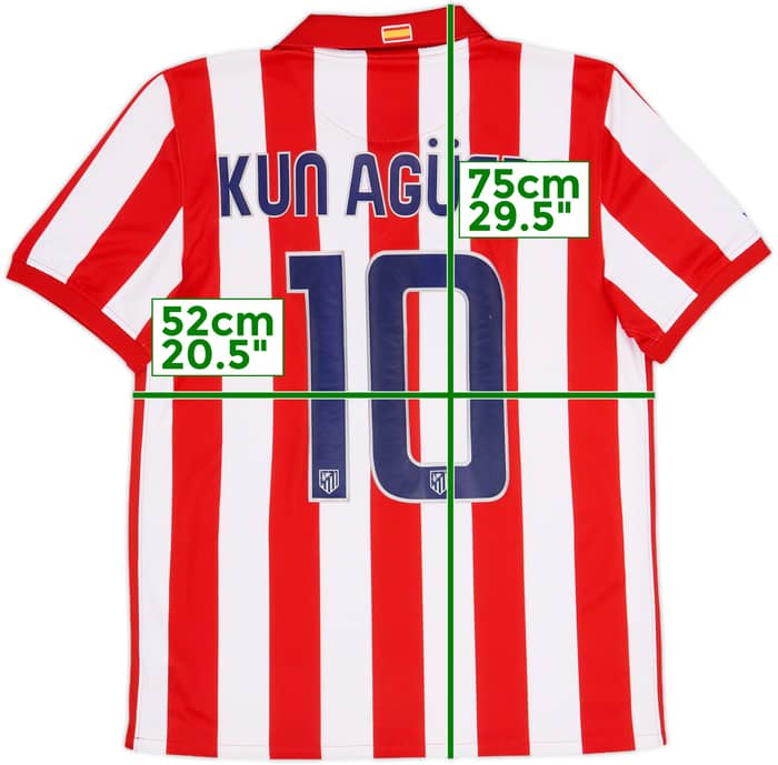 2009-10 Atletico Madrid Home Shirt Kun Aguero #10 - 7/10 - (M)