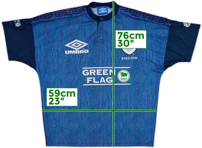 Camiseta Umbro de entrenamiento versión jugador de Inglaterra 1996-98 - 7/10 - (L)