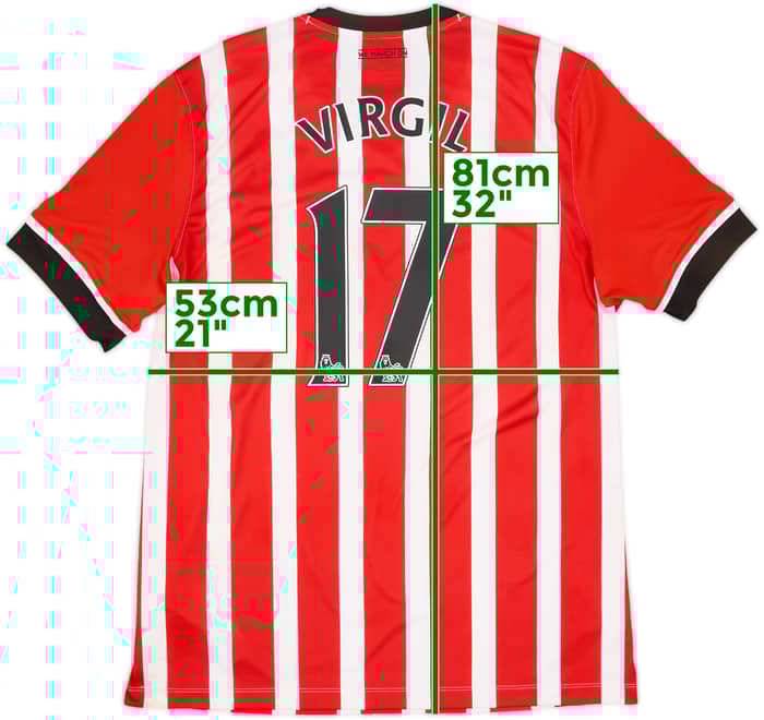 2016-17 Southampton Home Shirt Virgil #17 - 7/10 - (XL)