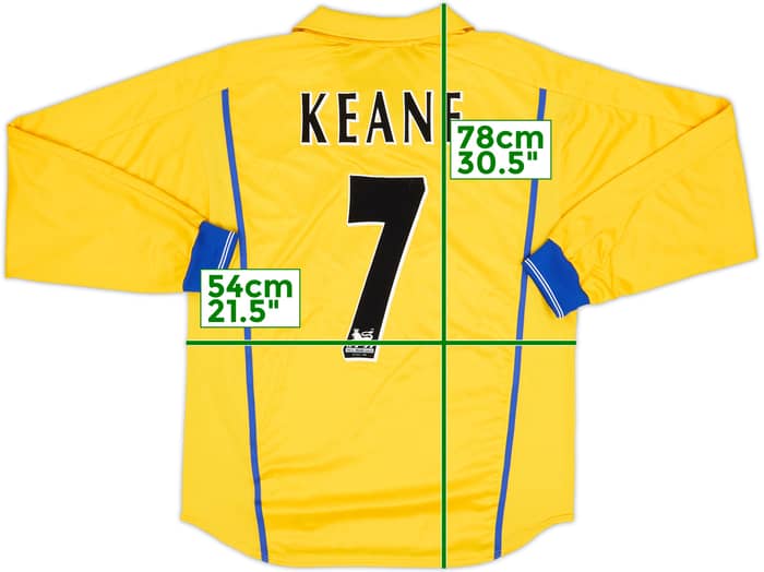 2000-02 Leeds United Away L/S Shirt Keane #7 - 8/10 - (L)
