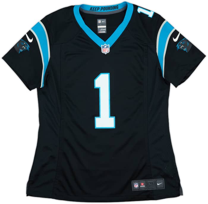 2012-19 Carolina Panthers Newton #1 Nike Game Home Jersey Womens - 8/10 - (M)