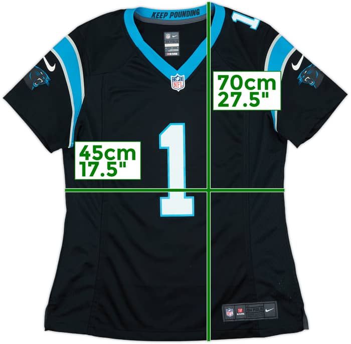 2012-19 Carolina Panthers Newton #1 Nike Game Home Jersey Womens - 8/10 - (M)