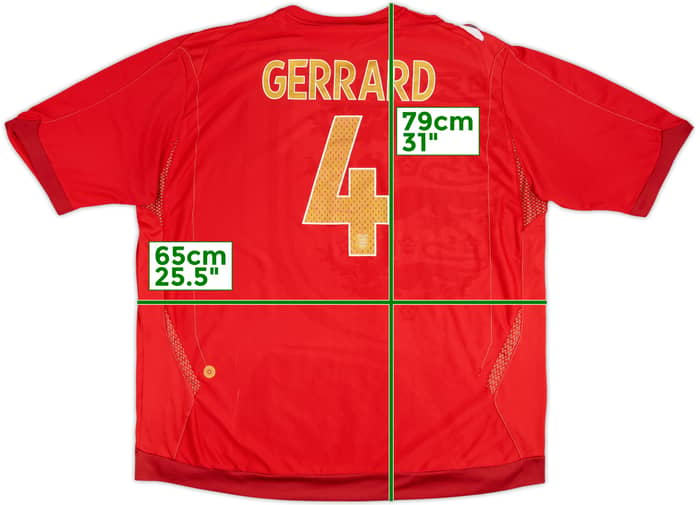 2006-08 England Away Shirt Gerrard #4 - 5/10 - (3XL)