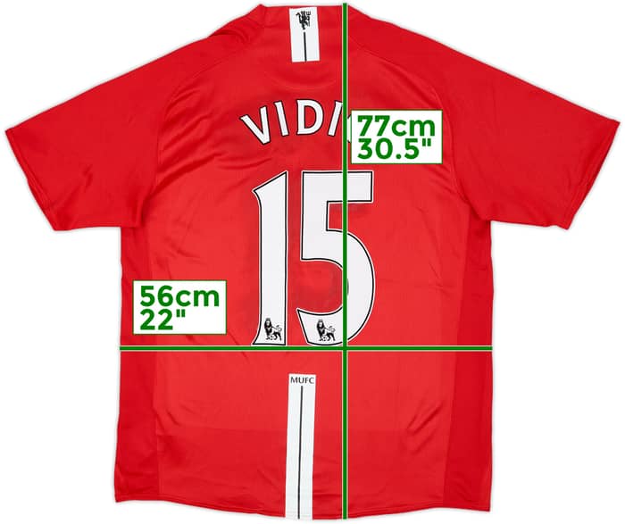 2007-09 Manchester United Home Shirt Vidic #15 - 5/10 - (L)