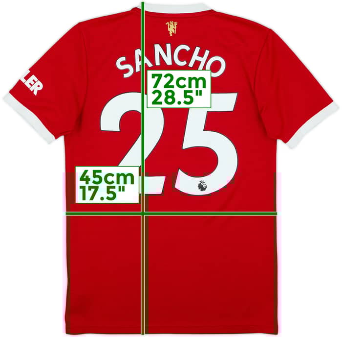 2021-22 Manchester United Home Shirt Sancho #25 - 6/10 - (S)