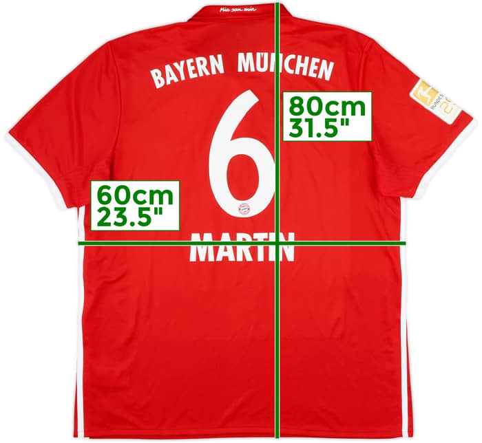 2016-17 Bayern Munich Home Shirt Martin #6 - 6/10 - (XL)